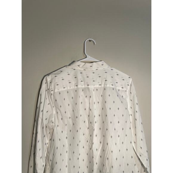 Garnet Hill Classi Floral Print Pima Cotton Button Down Long Sleeve Top Size 12 - Picture 7 of 11